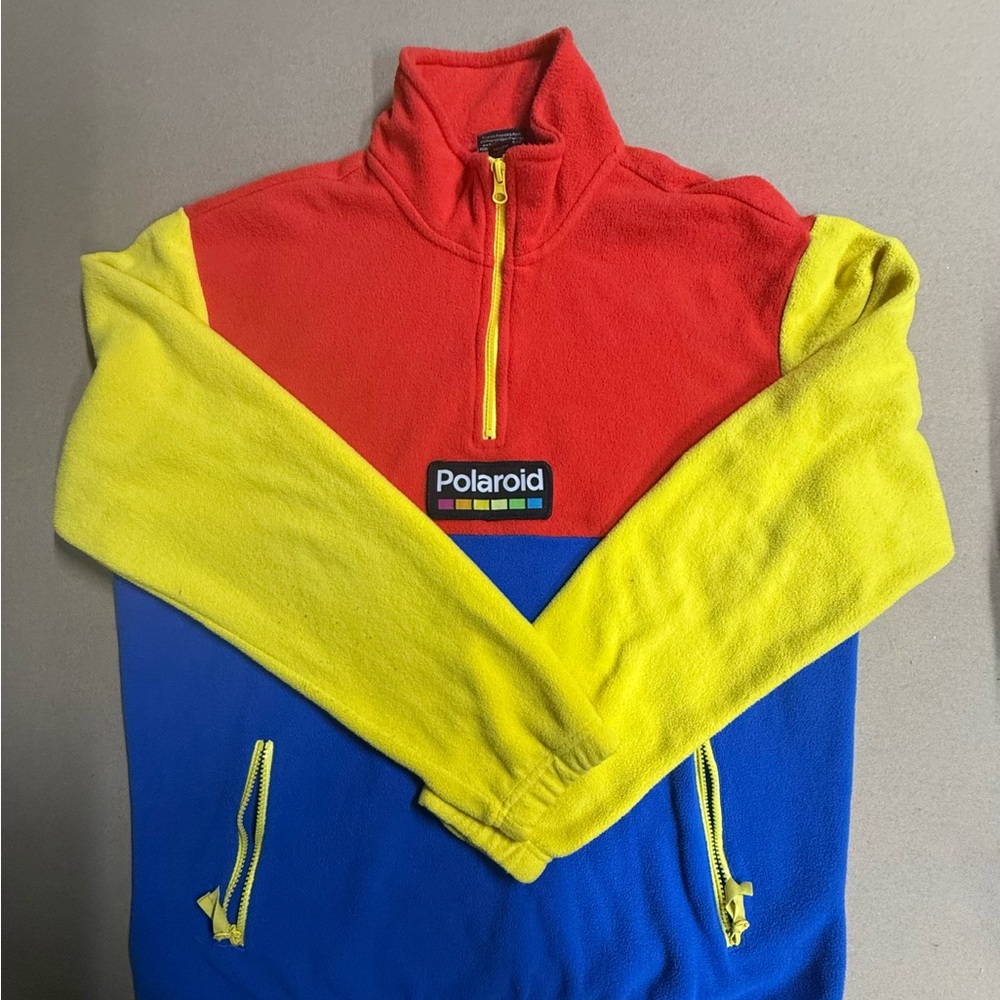 Polaroid Men's Colorblock Sweater - Red, Yellow, and Blue